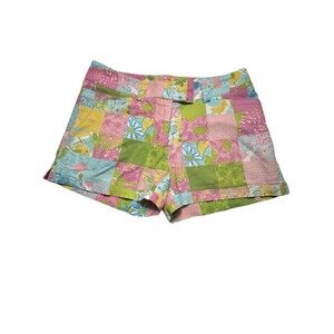Vintage Lilly Pulitzer‎ Size 6 Pastel Patchwork Mixed Pattern Shorts #T8-5